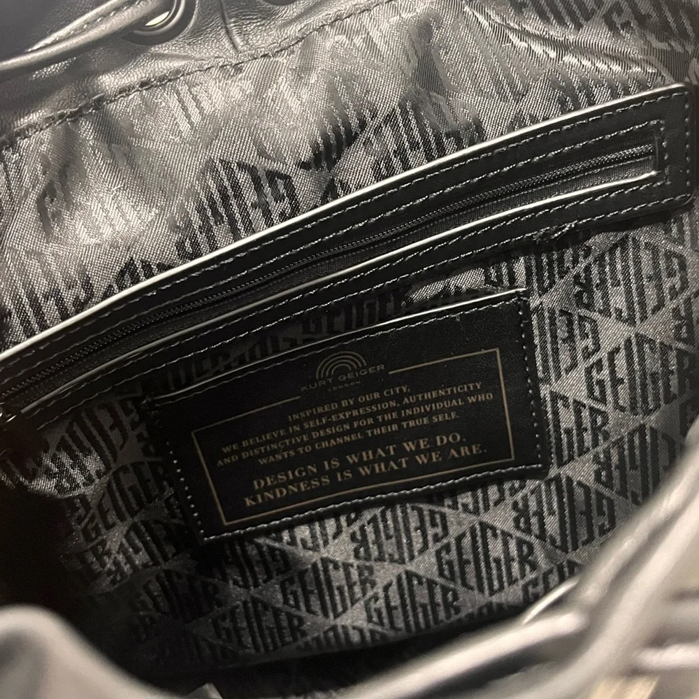 Kurt Geiger Black Quilted Backpack - Picture 5 of 10
